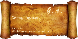 Gerey Agaton névjegykártya